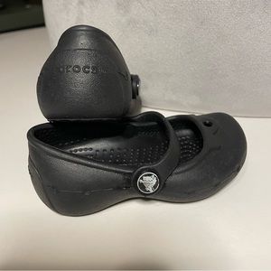 Baby Girl Crocs| Black Mary Jane Style | Size 4/5C